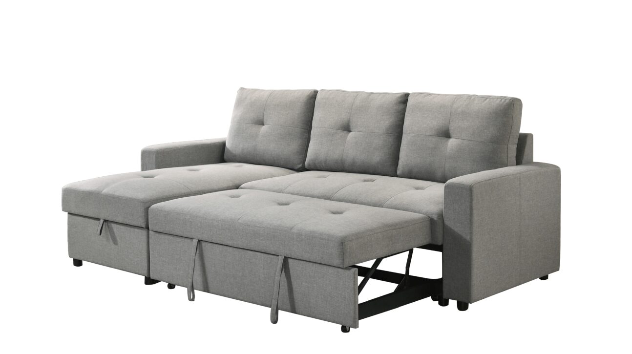 Contemporary Light Grey Pull Out 2 Pc Media Sleeper - Image 7