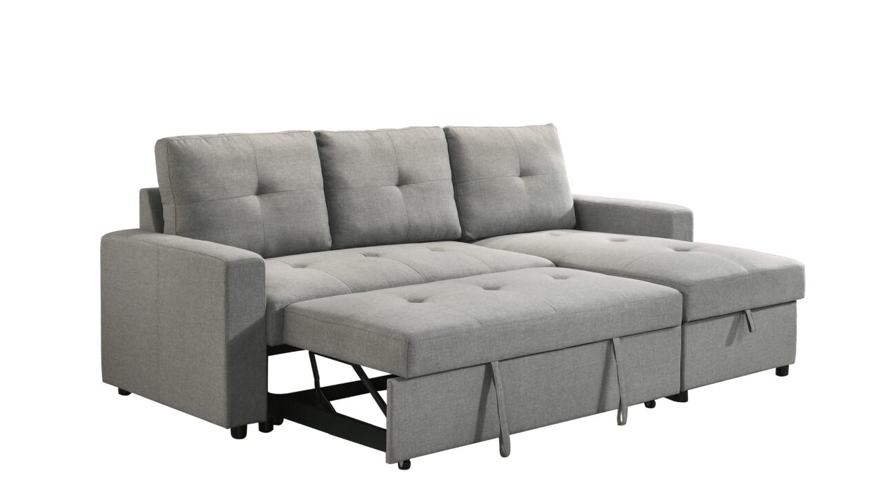 Contemporary Light Grey Pull Out 2 Pc Media Sleeper - Image 2