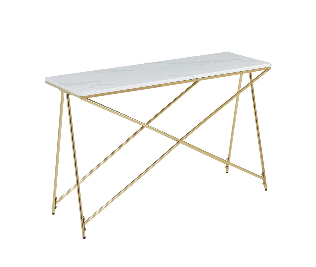 Contemporary Faux Marble and Gold Occasional Tables - Image 3