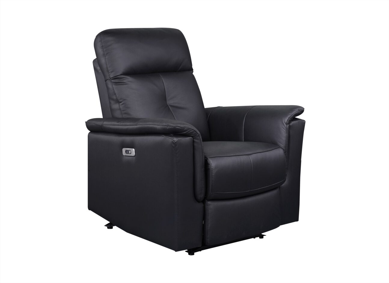 Contemporary Black Leather Match Power Reclining Glider Chair - Image 2