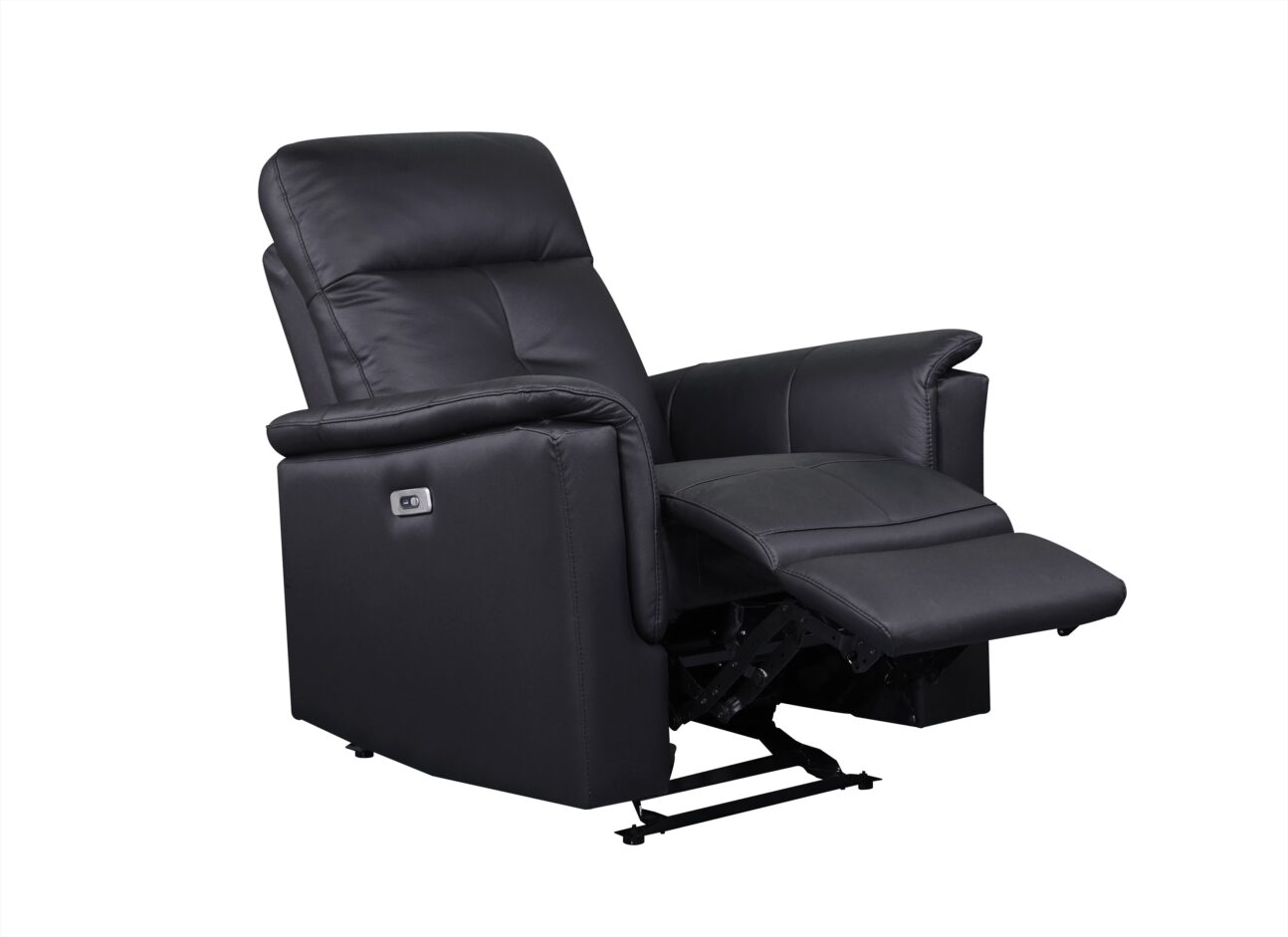 Contemporary Black Leather Match Power Reclining Glider Chair