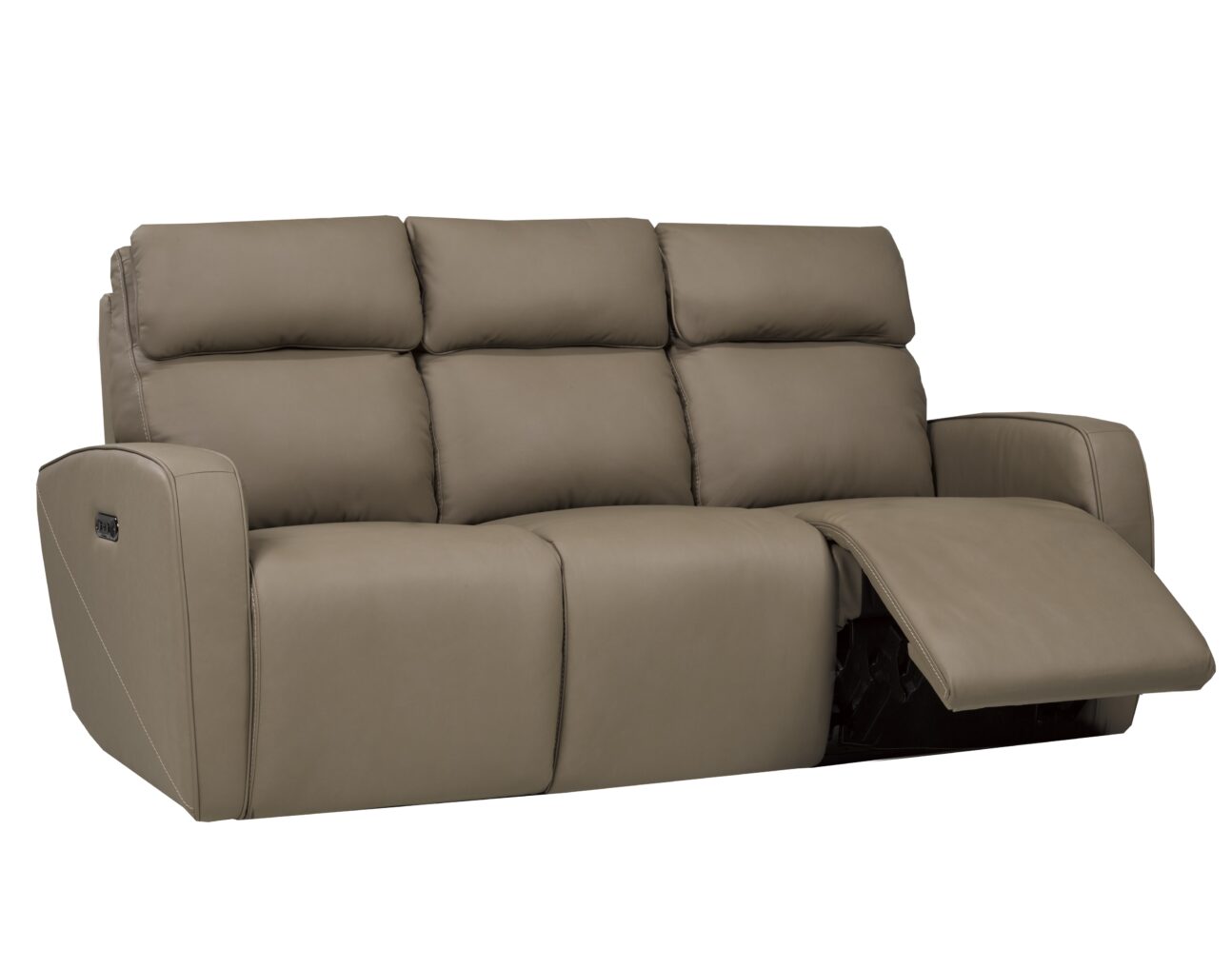 Contemporary Dust Leather Match Dual Power Reclining Living Room