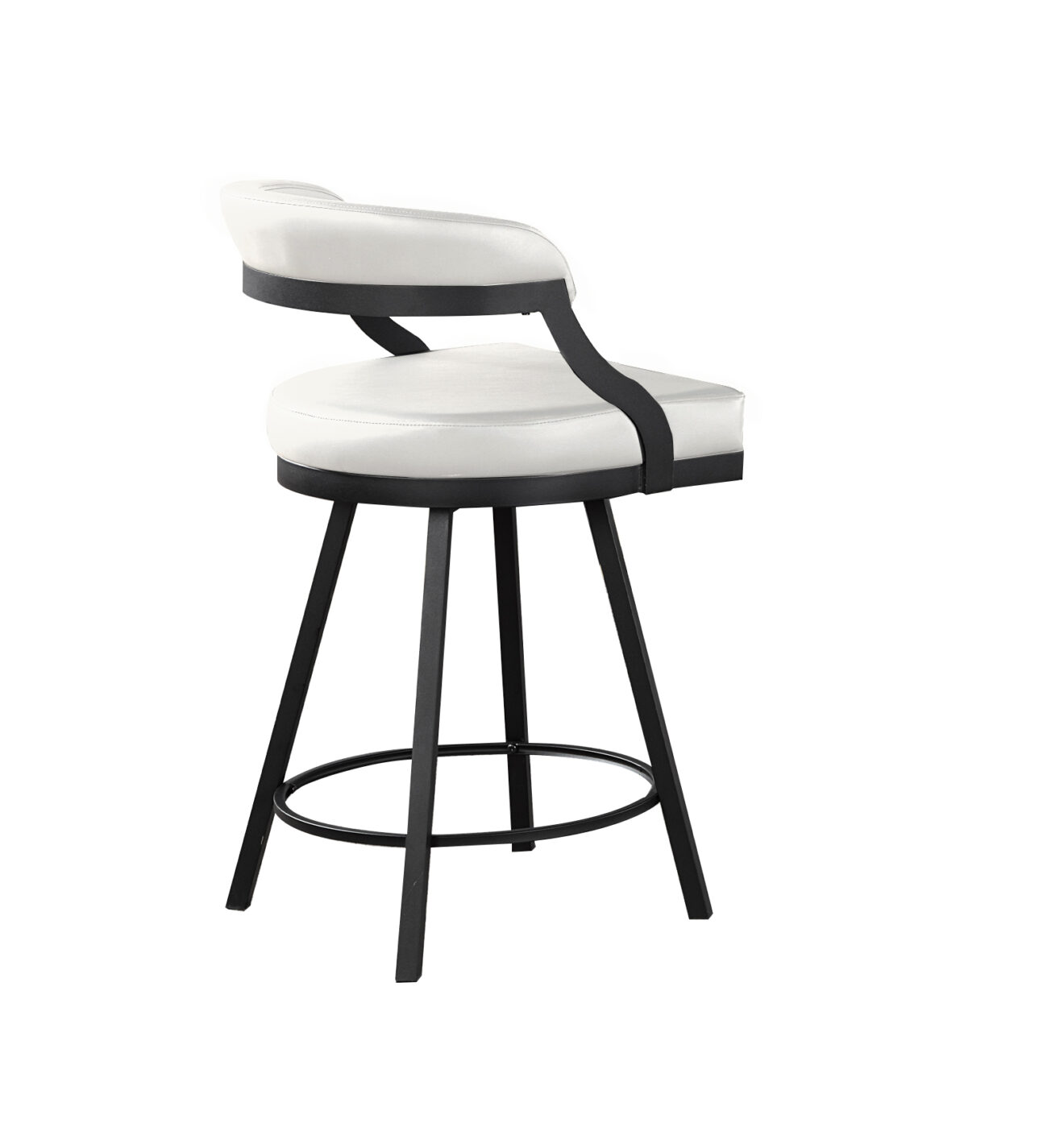 Contemporary White Swivel Counter Chair - Image 3