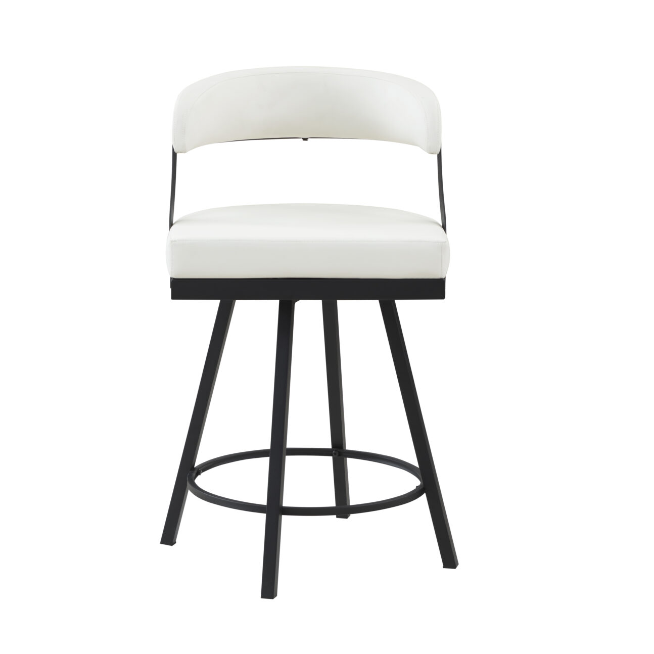 Contemporary White Swivel Counter Chair - Image 2