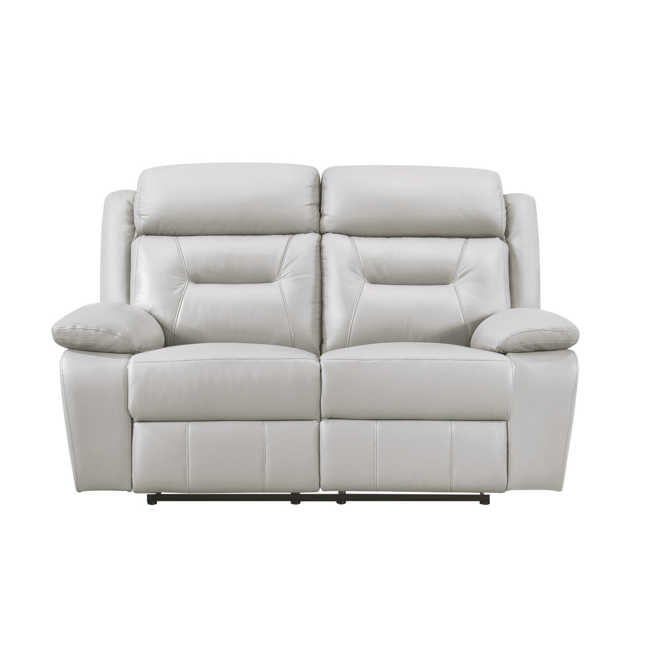 Riley Dual Power Leather Reclining Living Room - Grey - Image 6