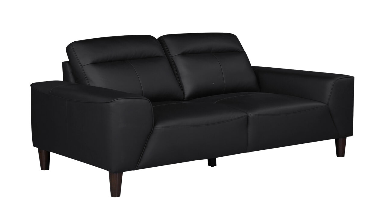Modern Black Leather Match Living Room - Image 2