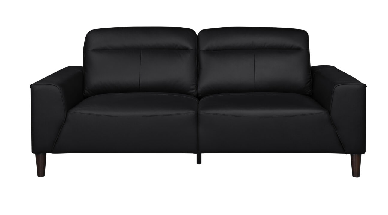 Modern Black Leather Match Living Room