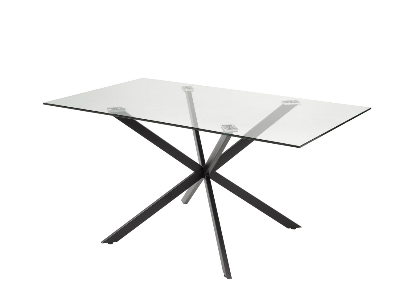 Modern Cross Base Metal Dining Table