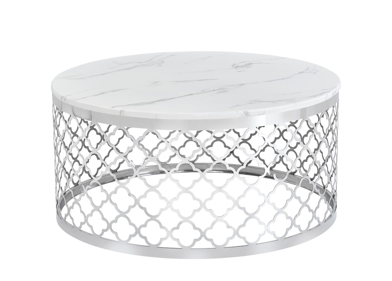 Quator Living Room Tables - Marble & Chrome