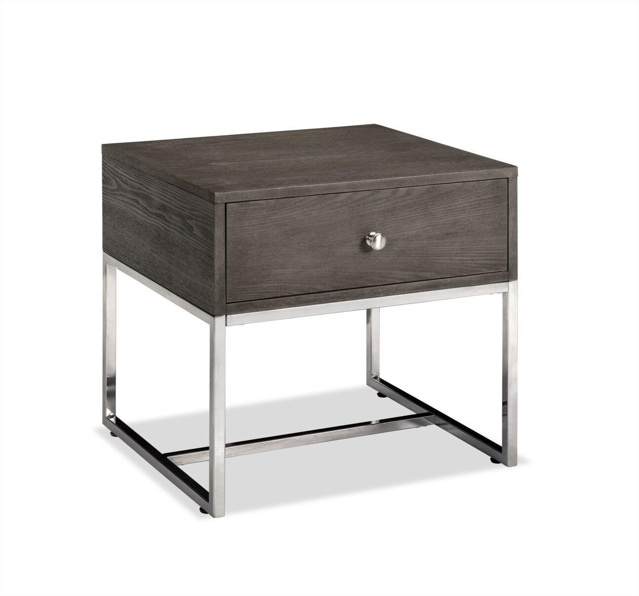 Contemporary Dual Lift Top Grey and Chrome Occasional Tables - Image 5