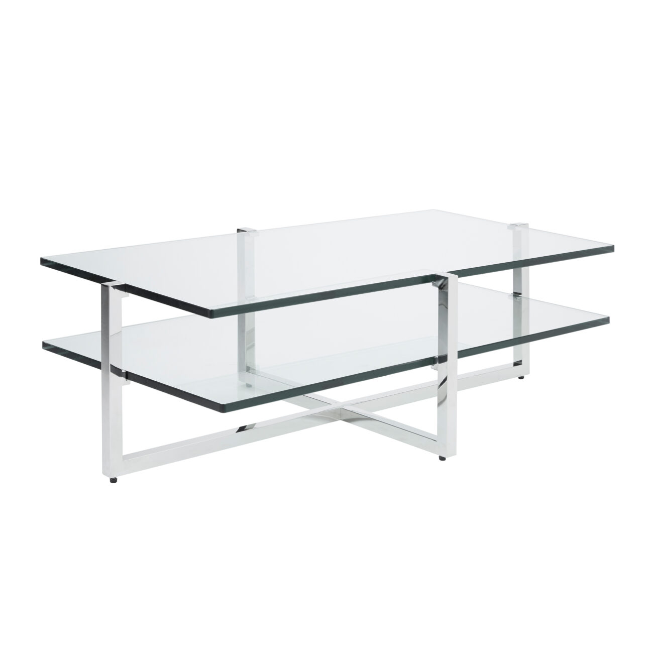 Modern Chrome and Glass Cocktail Table - 50% Off!