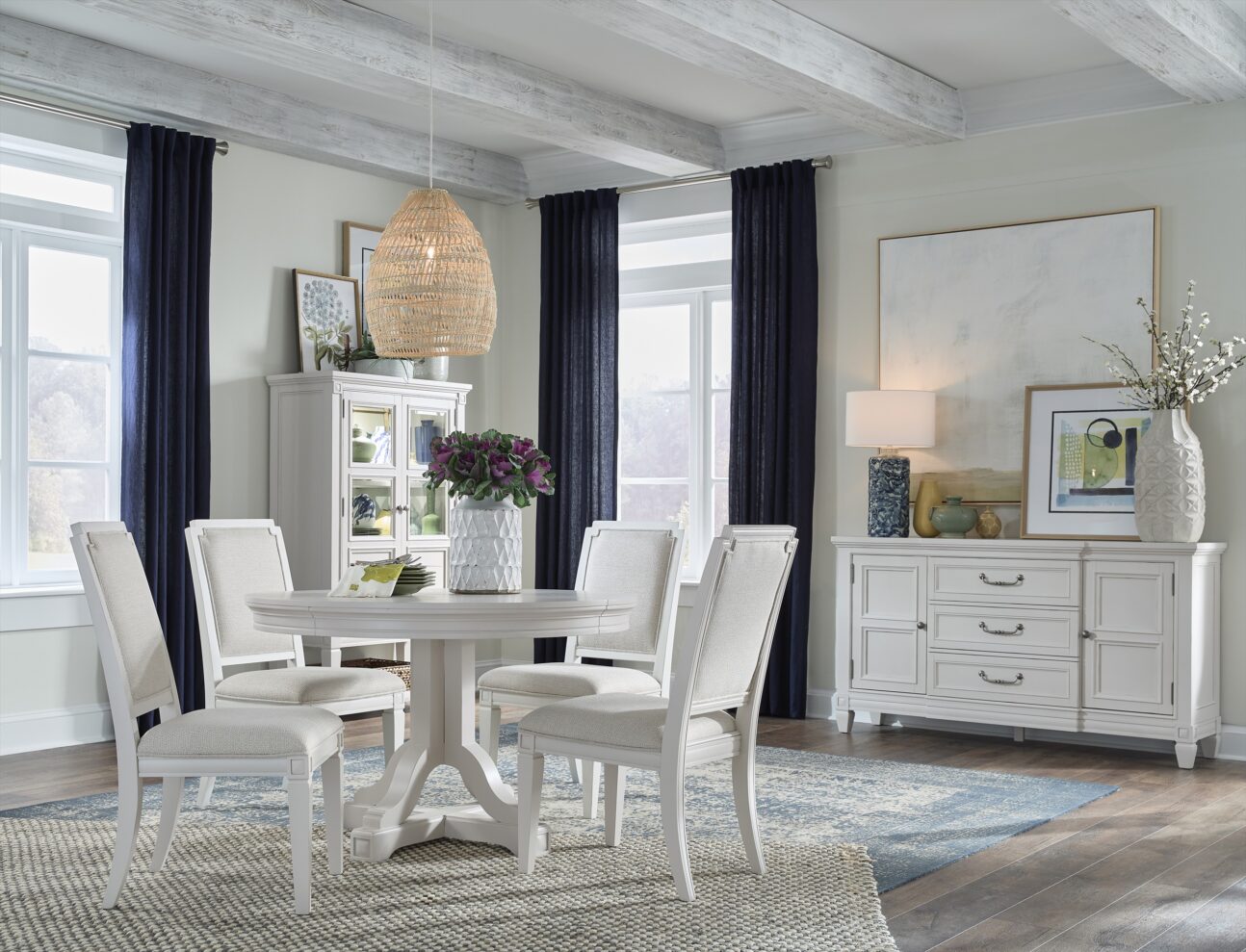 Chelsea Dining Room - Eggshell White Fabric Back