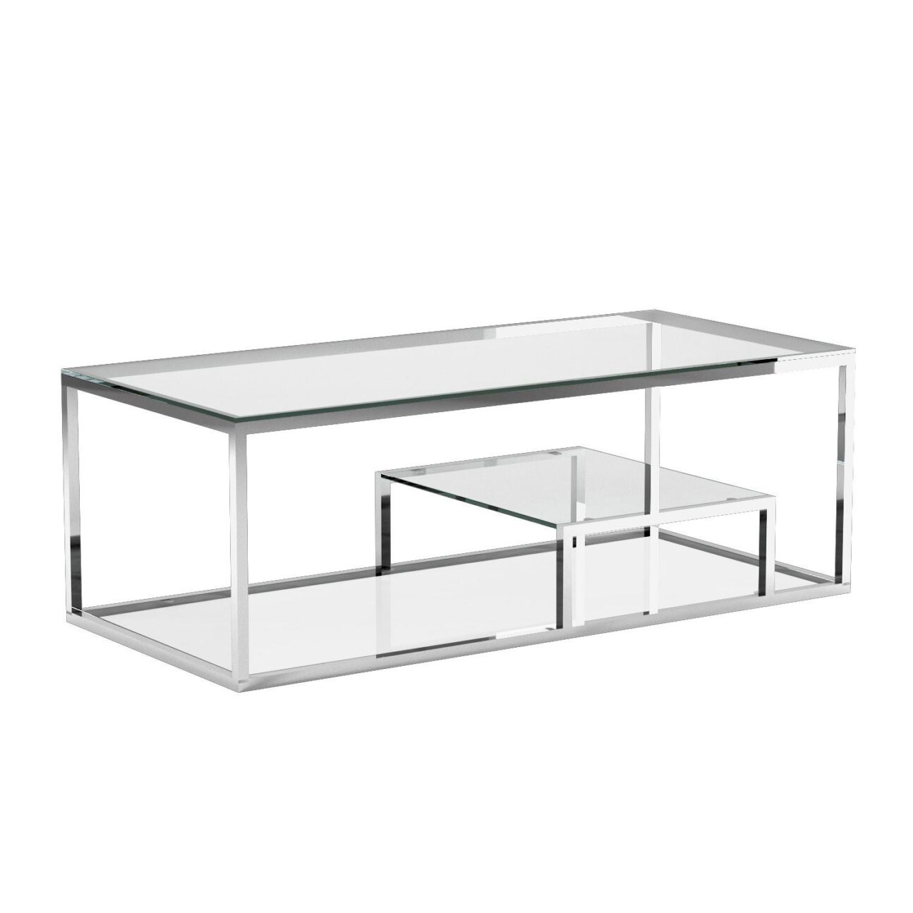 Modern Polished Steel and Glass Occasional Tables - 60% Off!