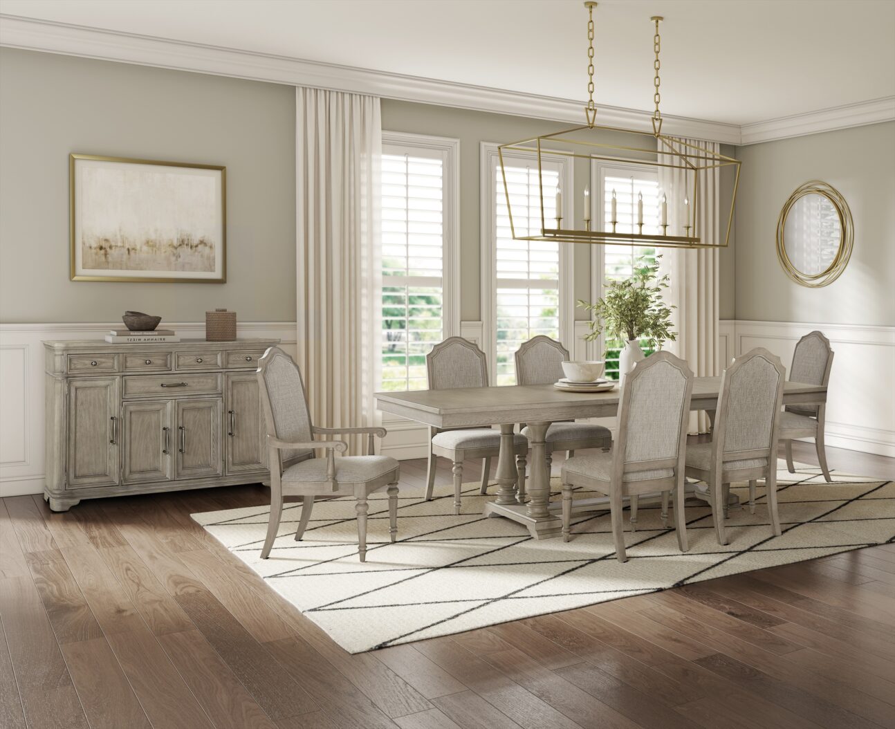 Traditional Washed Oak Dining Room