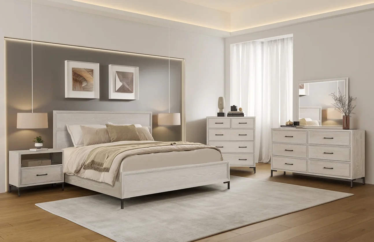 Contemporary Washed Oak Bedroom - Image 2