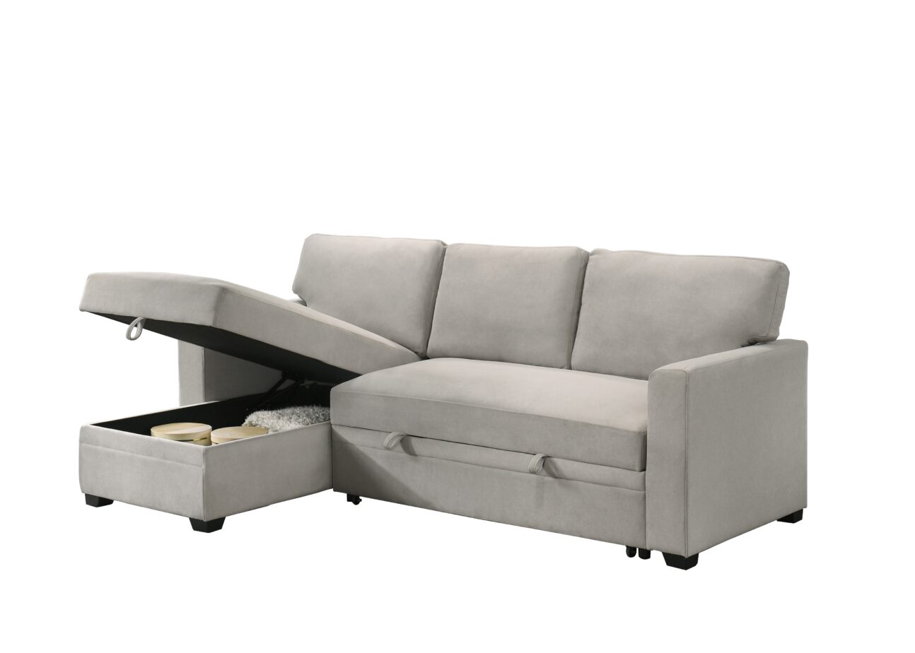 Contemporary Beige Pull Out 2 Pc Media Sleeper - Image 9