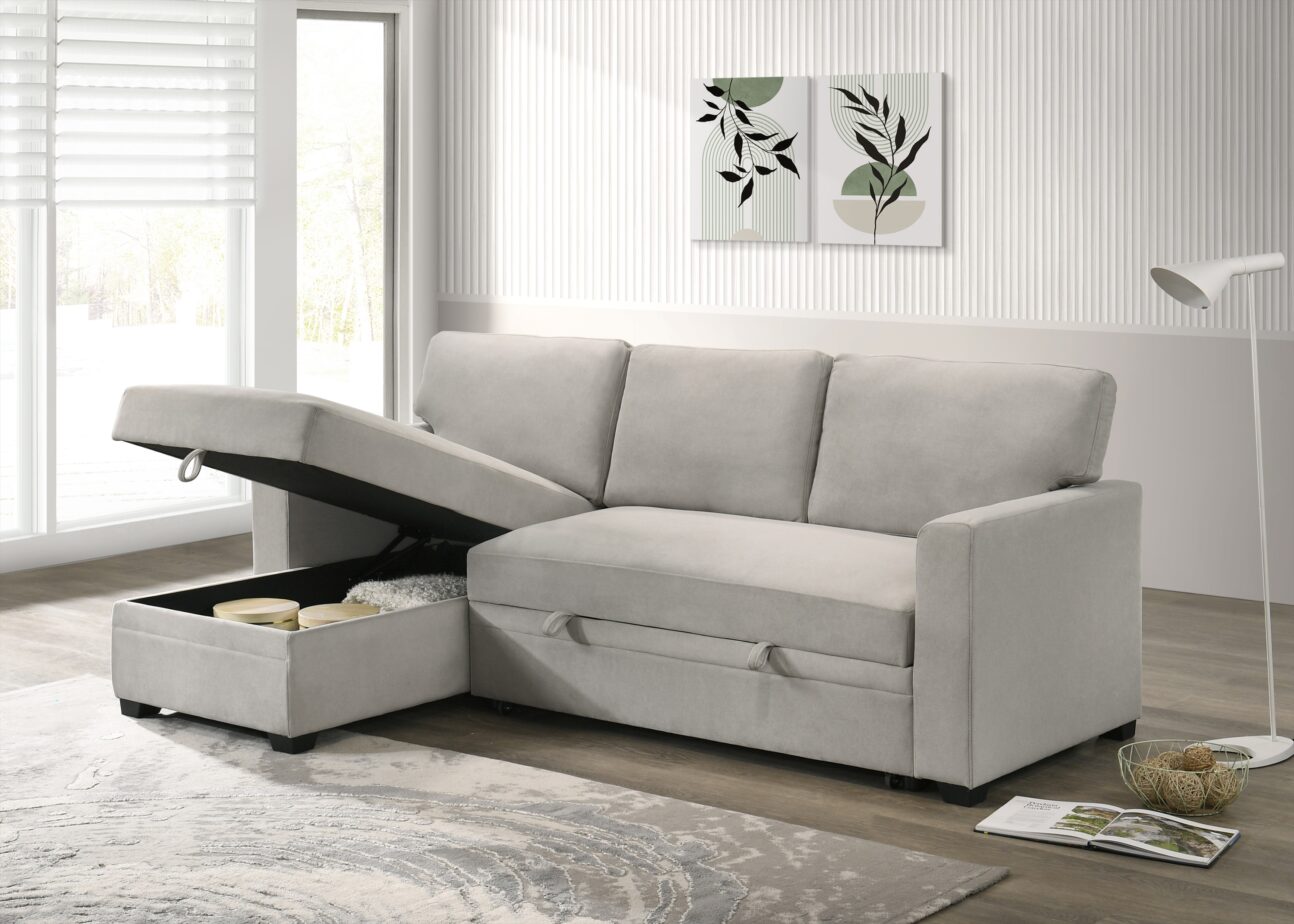 Contemporary Beige Pull Out 2 Pc Media Sleeper - Image 13