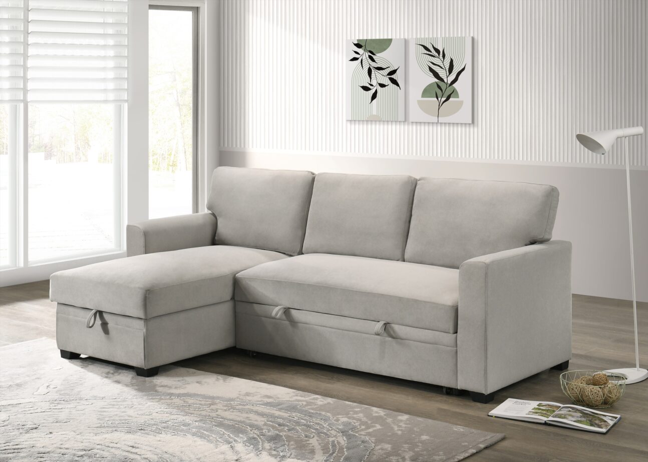 Contemporary Beige Pull Out 2 Pc Media Sleeper - Image 12