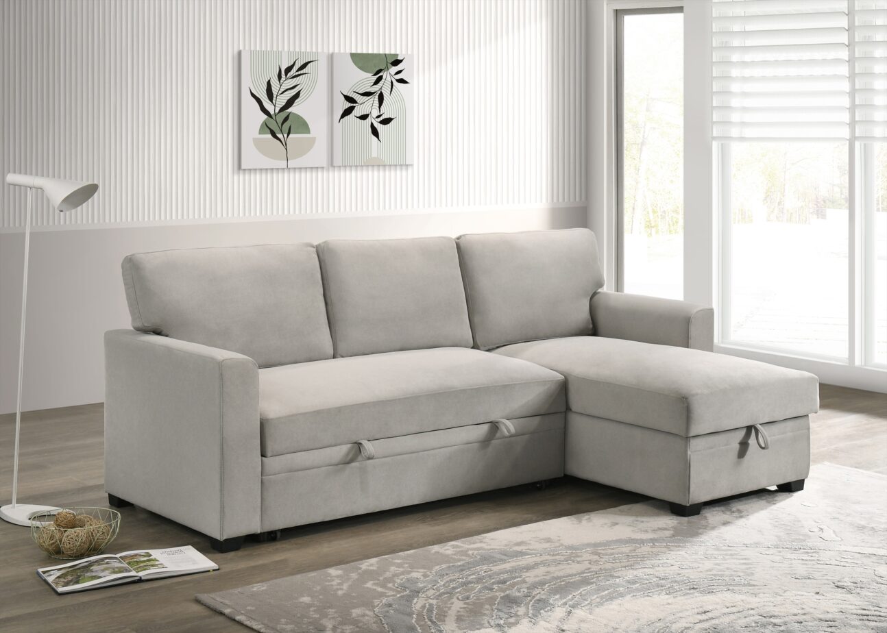 Contemporary Beige Pull Out 2 Pc Media Sleeper - Image 5
