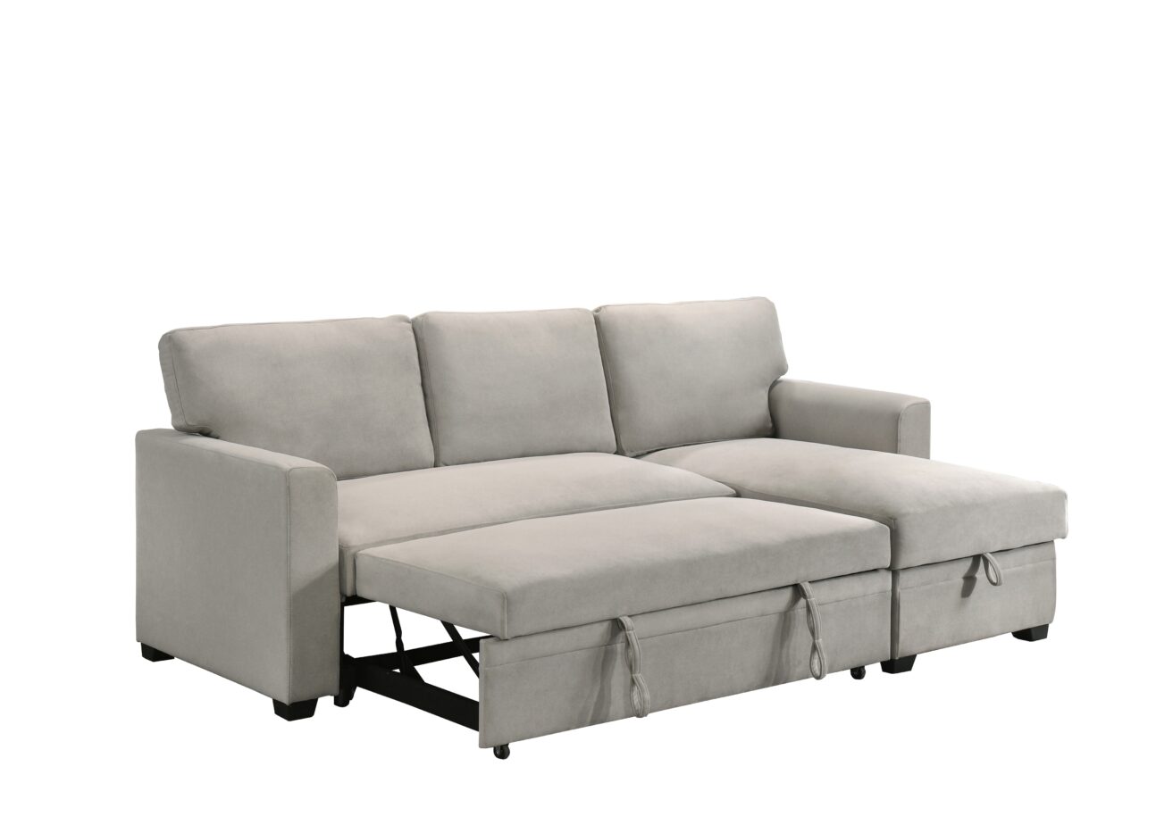 Contemporary Beige Pull Out 2 Pc Media Sleeper - Image 4