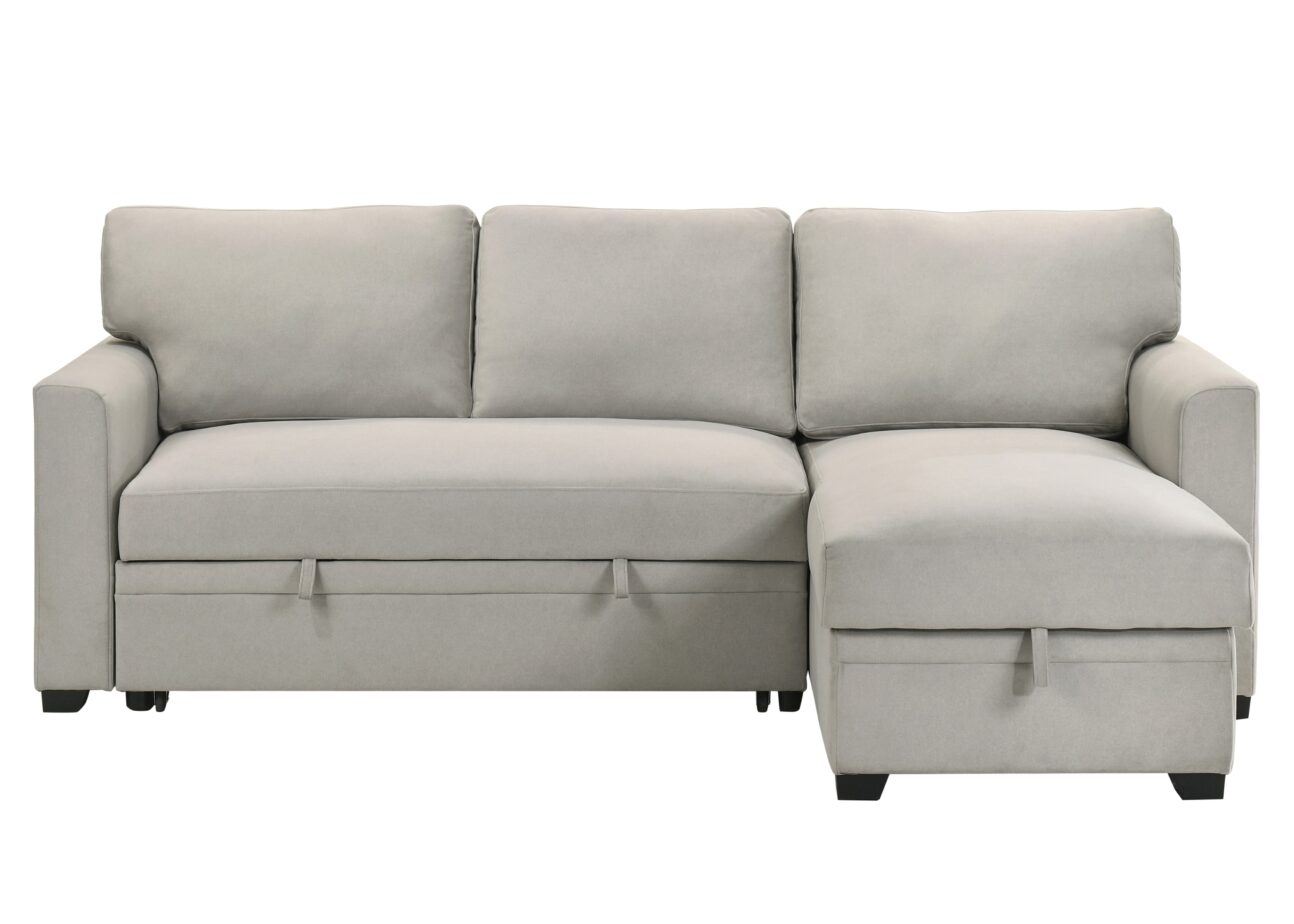 Contemporary Beige Pull Out 2 Pc Media Sleeper - Image 3