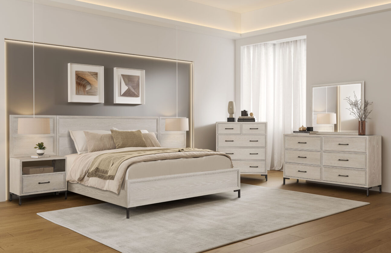 Contemporary Washed Oak Bedroom