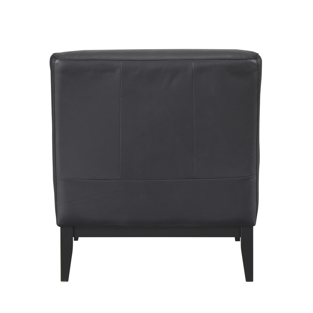 Soho 100% Leather Accent Chair - Black - Image 5
