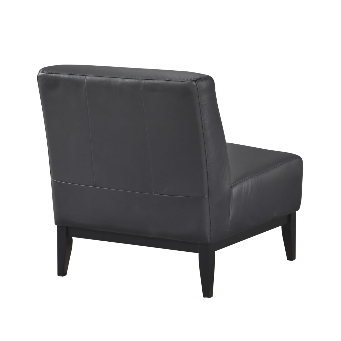 Soho 100% Leather Accent Chair - Black - Image 4