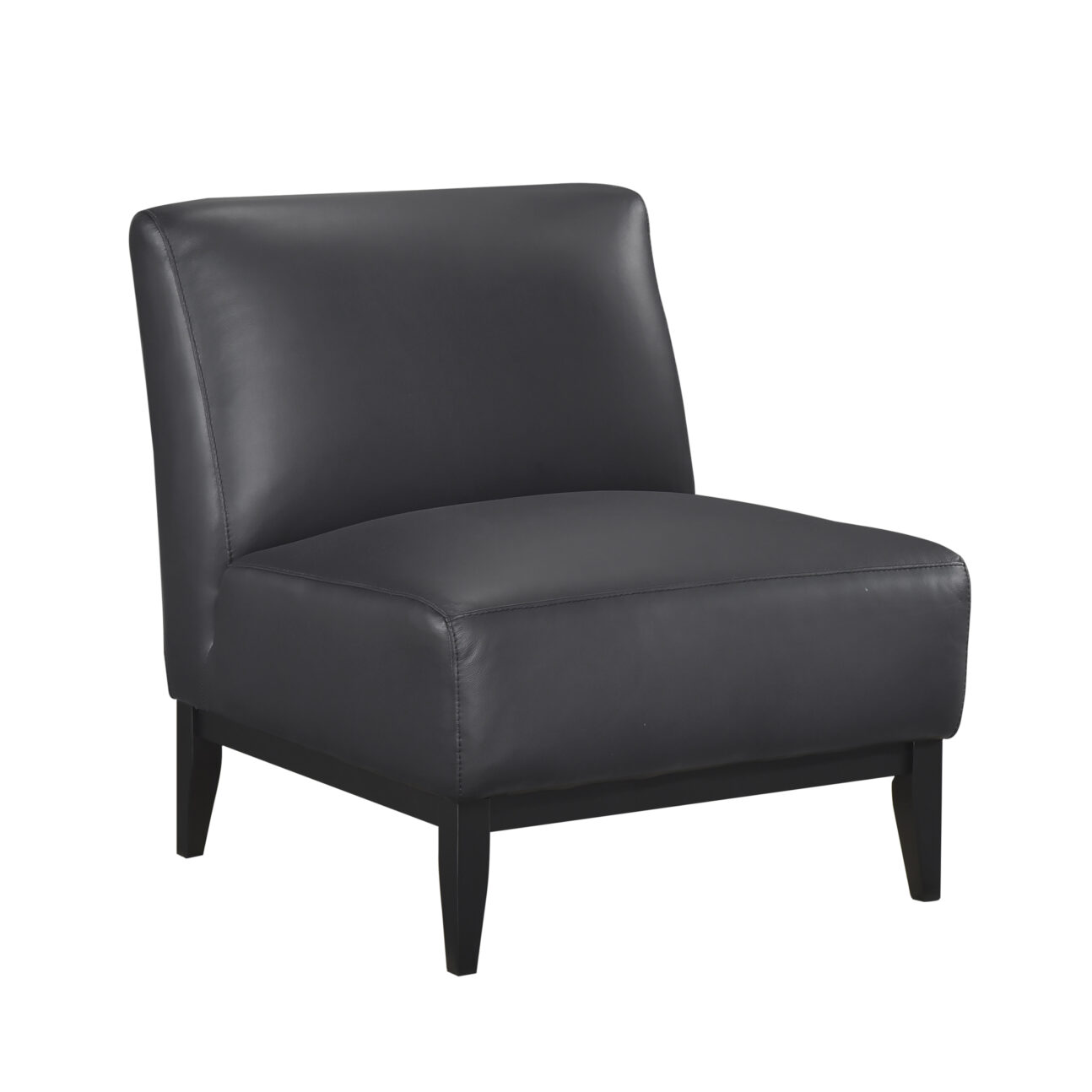 Soho 100% Leather Accent Chair - Black