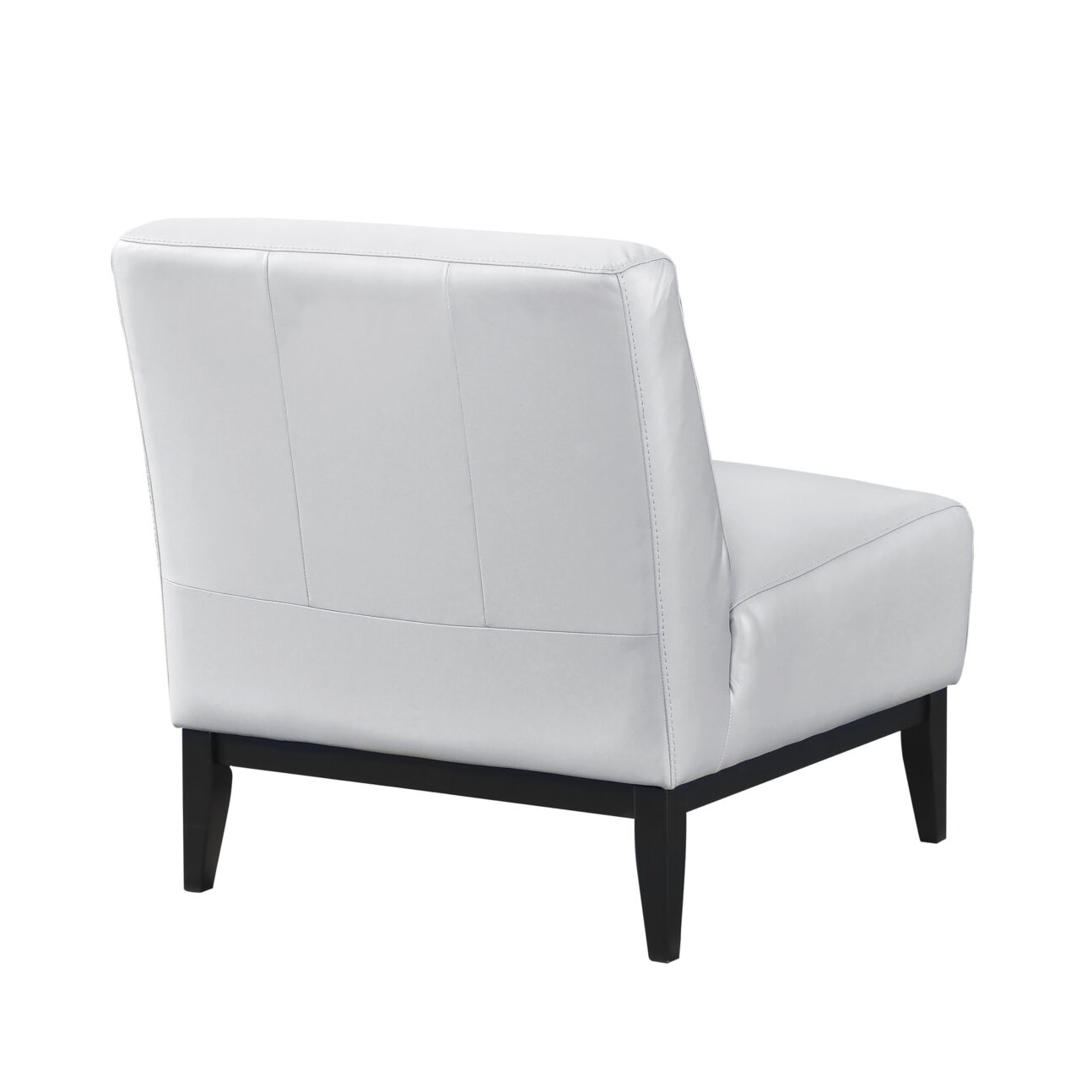 Soho 100% Leather Accent Chair - Silver - Image 4