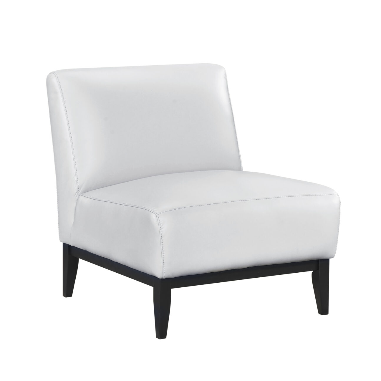 Soho 100% Leather Accent Chair - Silver