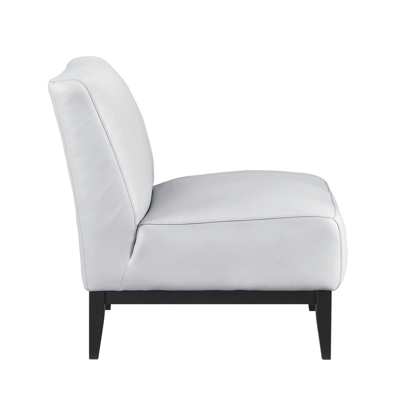 Soho 100% Leather Accent Chair - Silver - Image 3