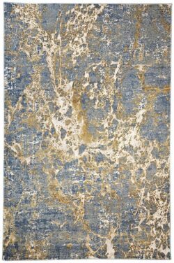 Transitional Blue and Gold Area Rug
