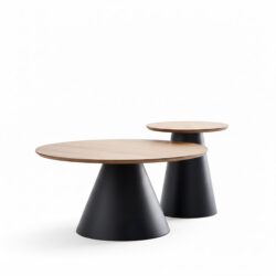 Bjorn 2 PC Living Room Table Set - Black & Walnut