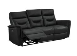 Grady Power Leather Reclining Living Room - Black