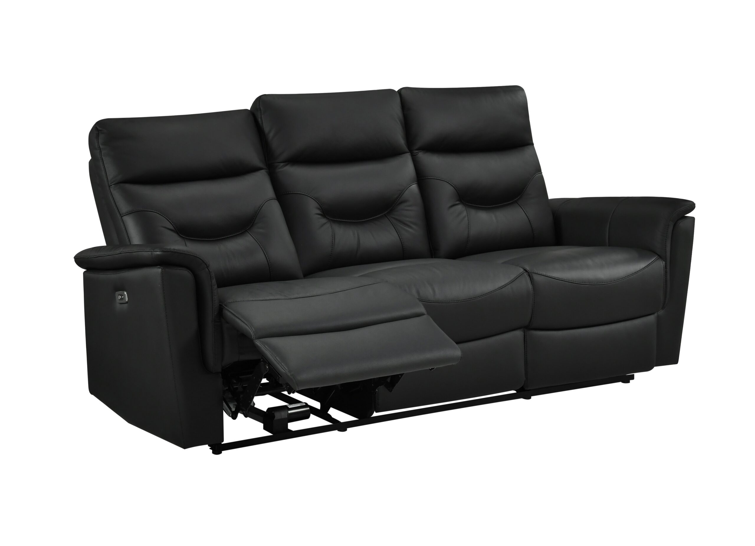Grady Power Leather Reclining Living Room - Black