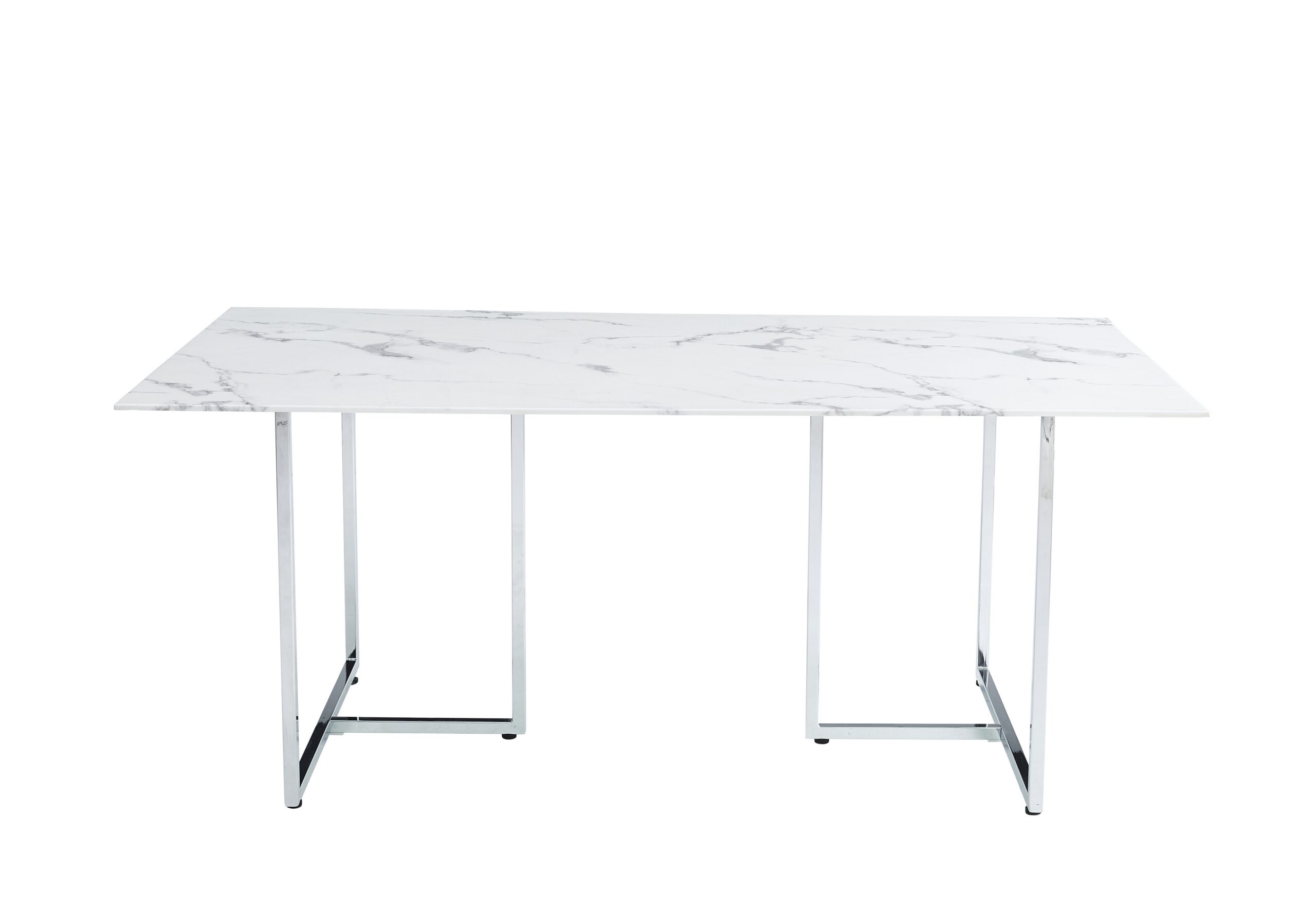 Romeo Dining Room - White Marble & Glass - Image 2