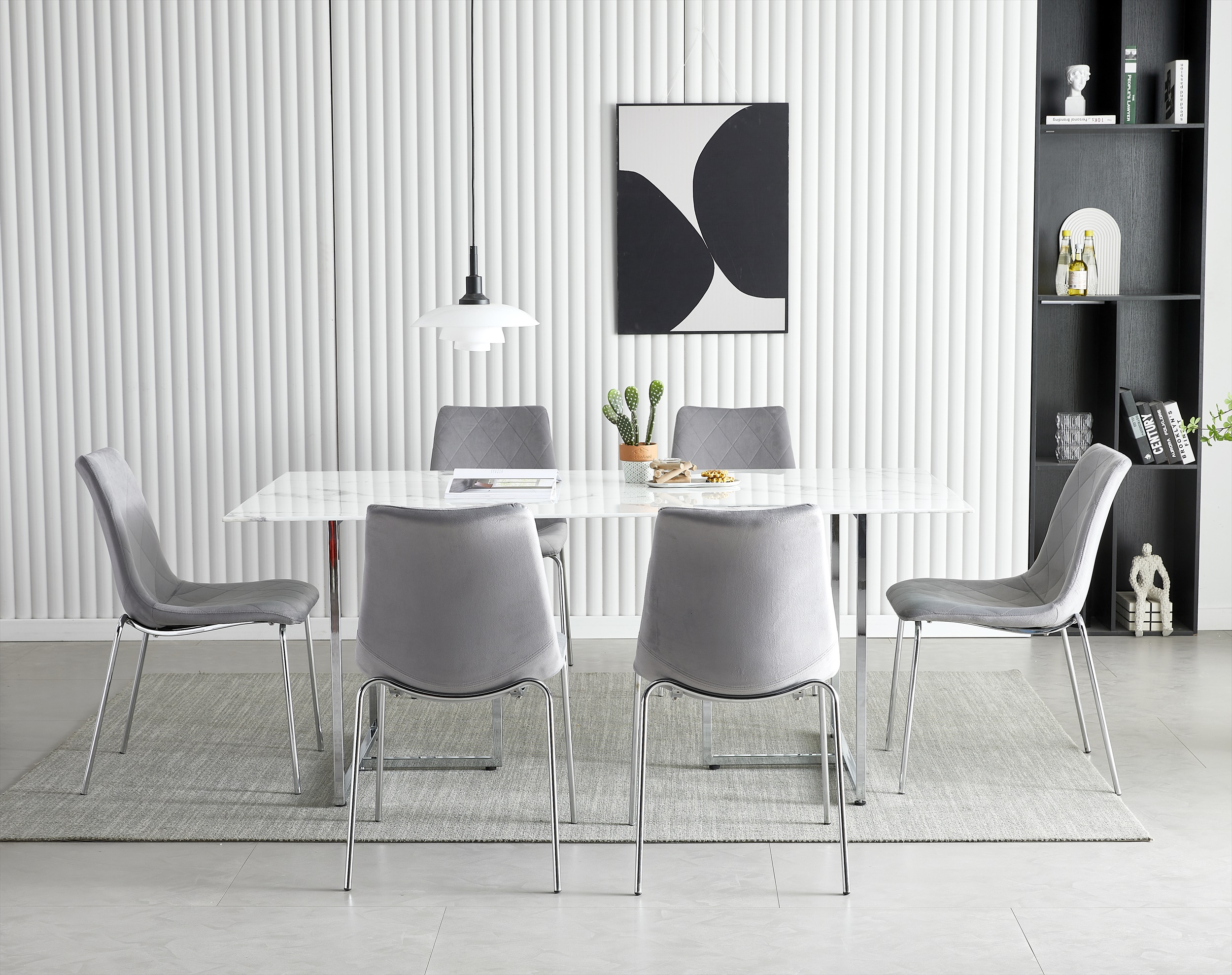 Romeo Dining Room - White Marble & Glass