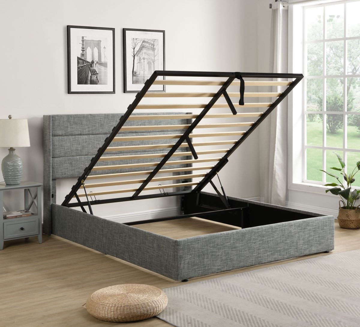 Dawn Storage Bed - Grey